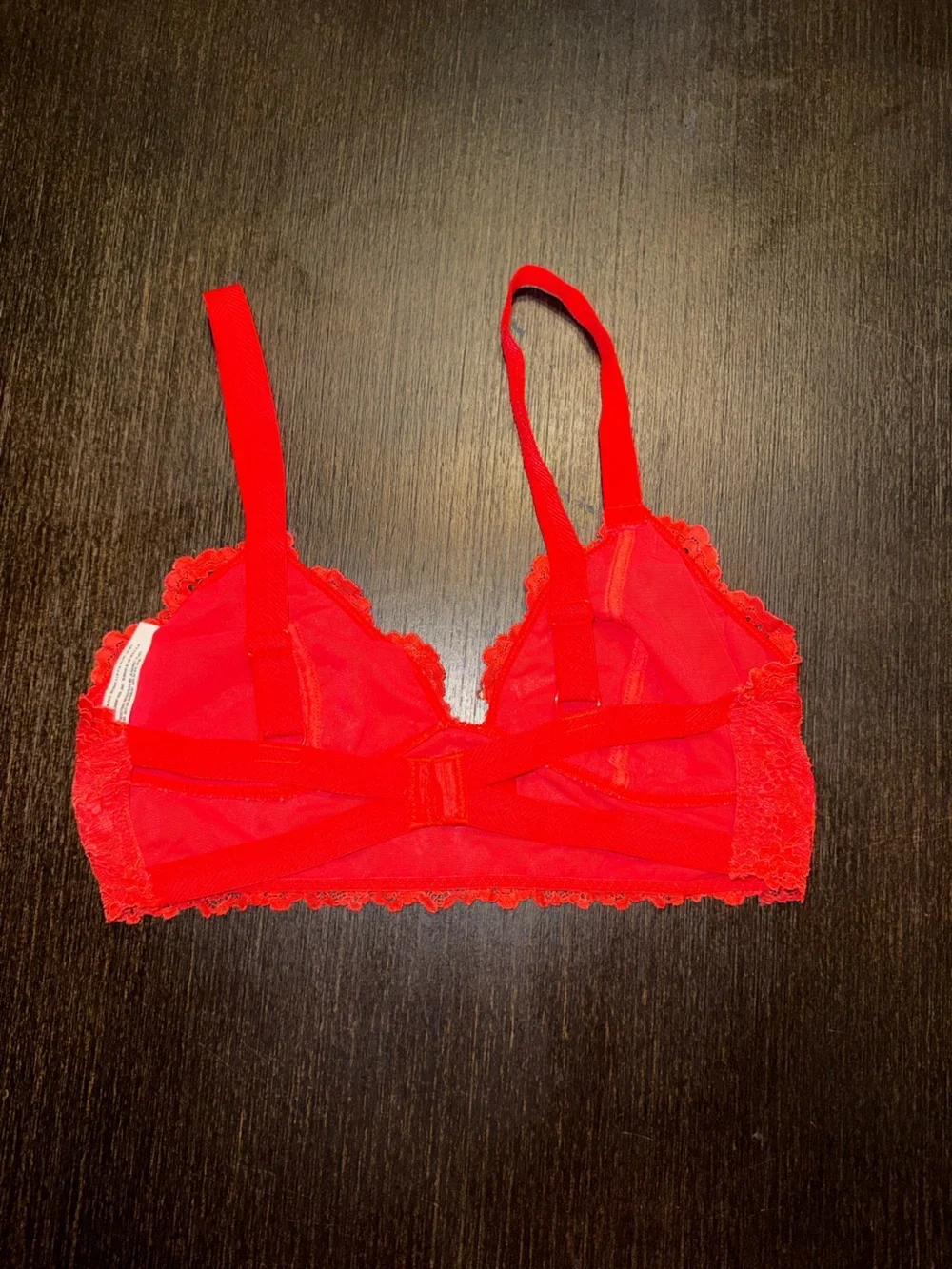 Free People Let Me Kiss You Red Lace Bralette